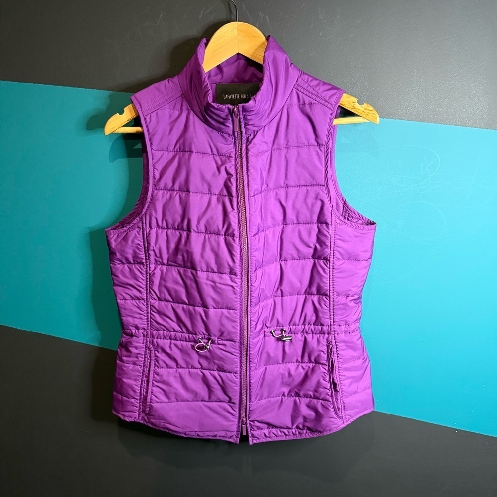 Lafayette 148 New York Purple Quilted Vest